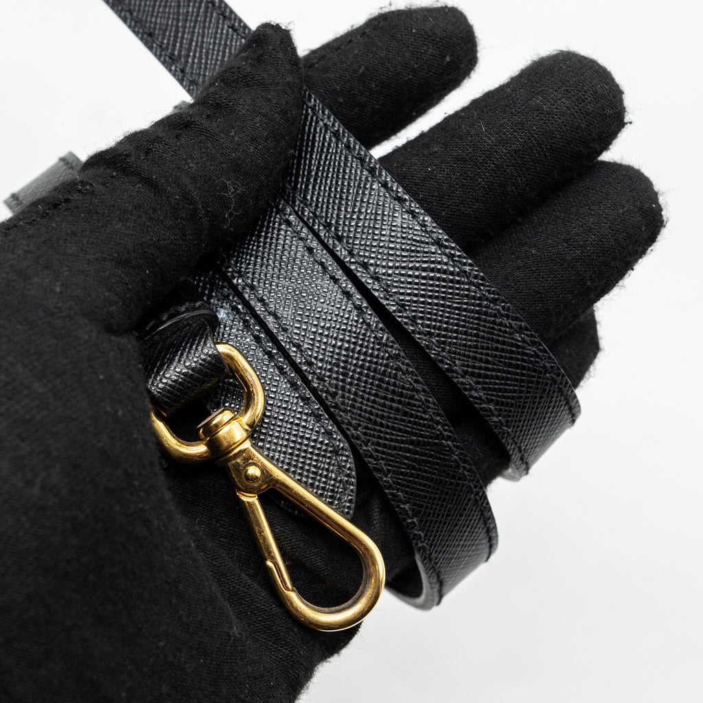 PRADA SAFFIANO TOTE BAG LEATHER BLACK GHW