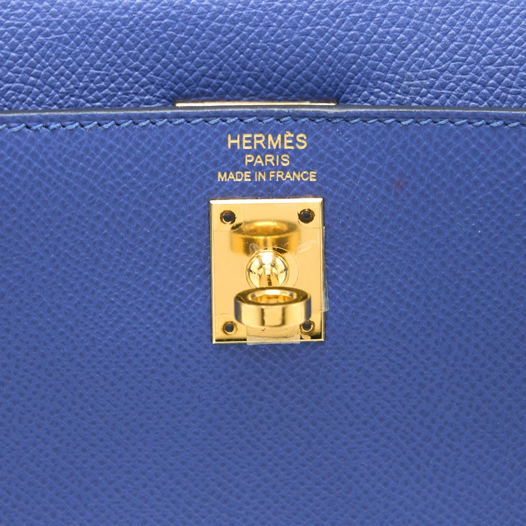 HERMES KELLY 25 EPSOM BLUE AGATE GHW