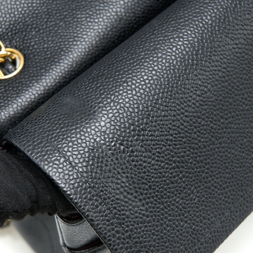 CHANEL CLASSIC JUMBO DOUBLE FLAP BAG CAVIAR BLACK GHW