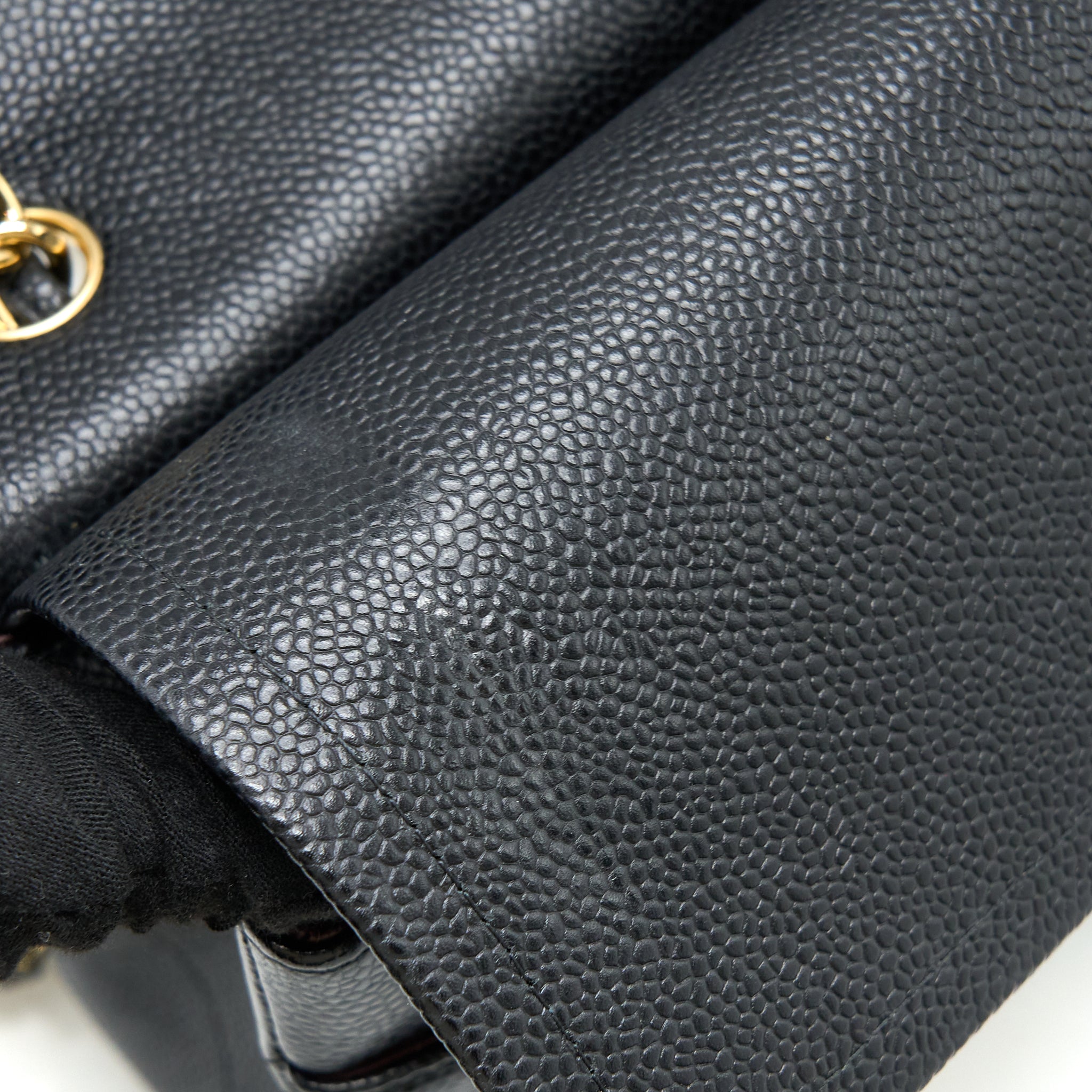 CHANEL CLASSIC JUMBO DOUBLE FLAP BAG CAVIAR BLACK GHW