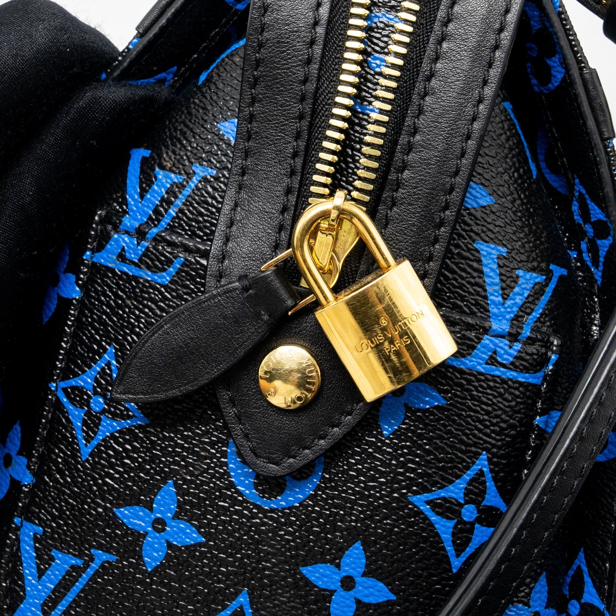 LOUIS VUITTON SPEEDY AMAZON COLOURED MONOGRAM CANVAS BLUE/BLACK GHW