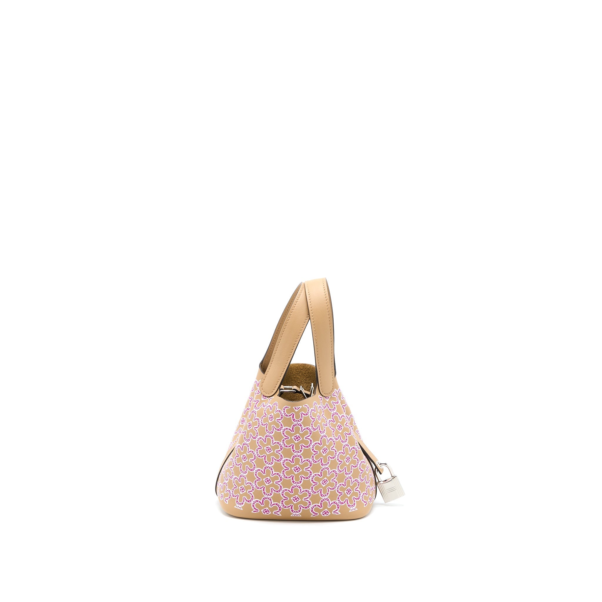 HERMES MICRO LUCKY DAISY PICOTIN 14 SWIFT CHAI/ROSE/BLANC SHW
