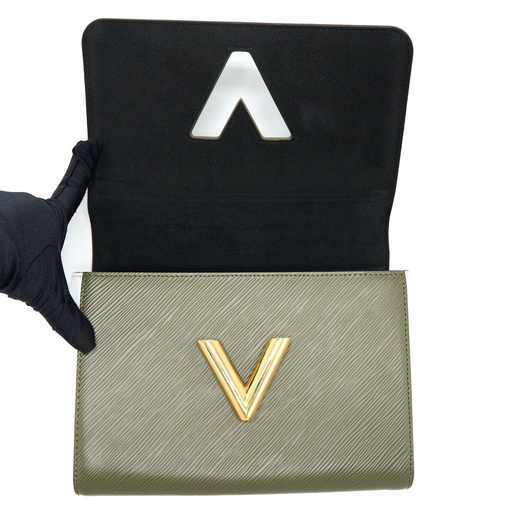LOUIS VUITTON TWIST BAG MM EPI GREEN/WHITE GHW
