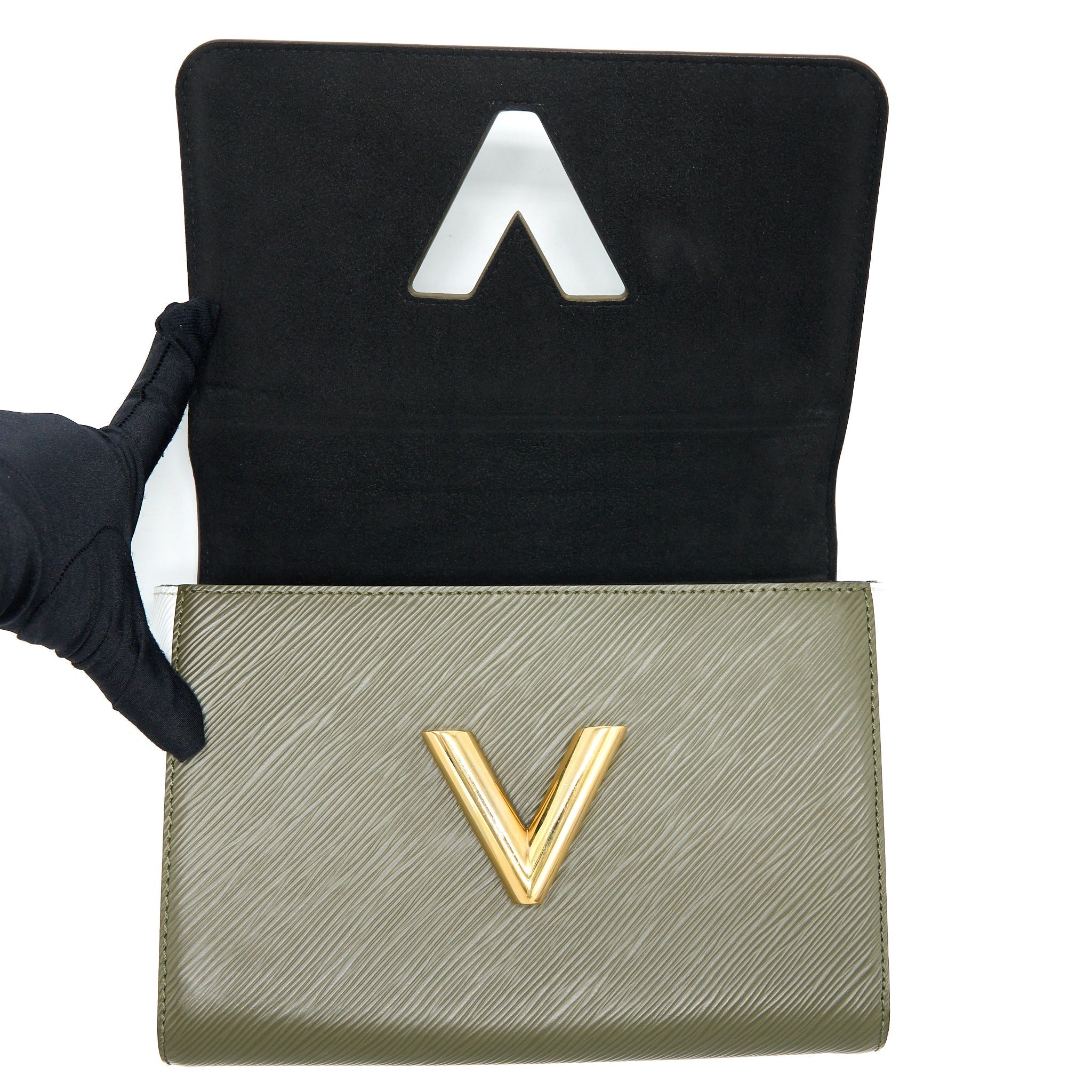 LOUIS VUITTON TWIST BAG MM EPI GREEN/WHITE GHW