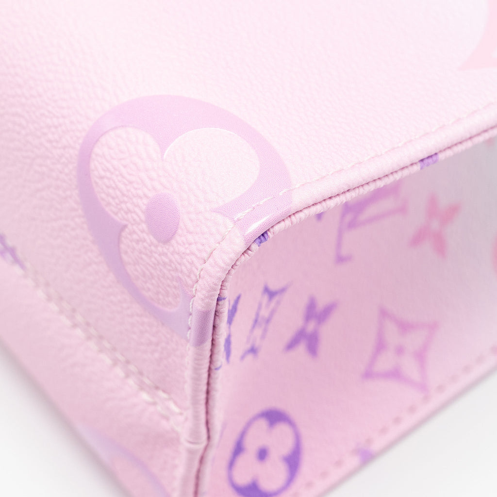 LOUIS VUITTON ONTHEGO PM CALFSKIN SUNRISE PASTEL MULTICOLOUR PINK / PURPLE GHW