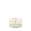 SAINT LAURENT NIKI BABY CHAIN BAG IN CRINKLED CALFSKIN BLANC SHW