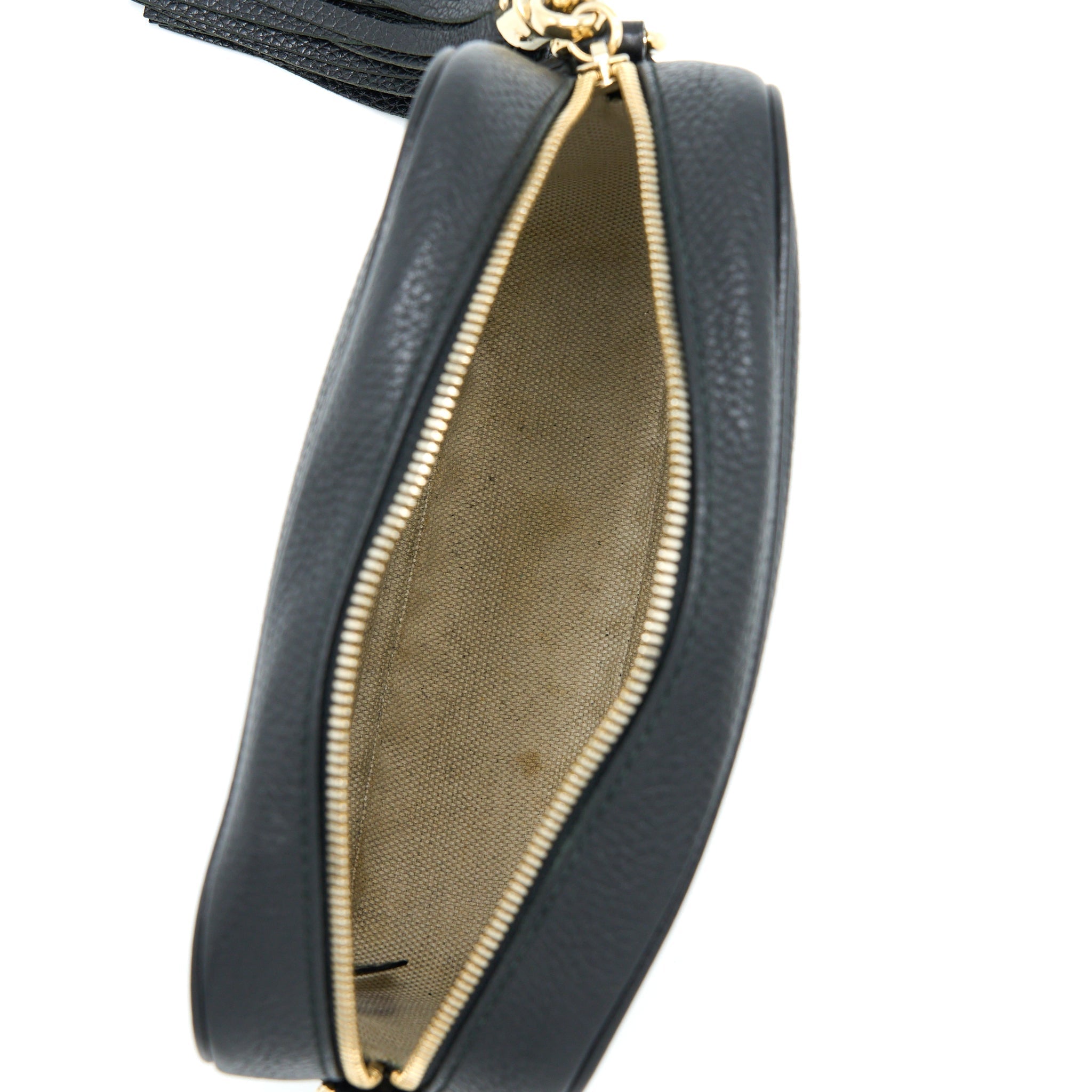 GUCCI SOHO DISCO CAMERA BAG CALFSKIN BLACK LGHW