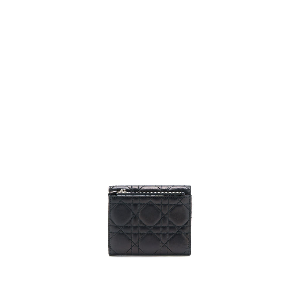 DIOR COMPACT WALLET LAMBSKIN BLACK/PINK SHW