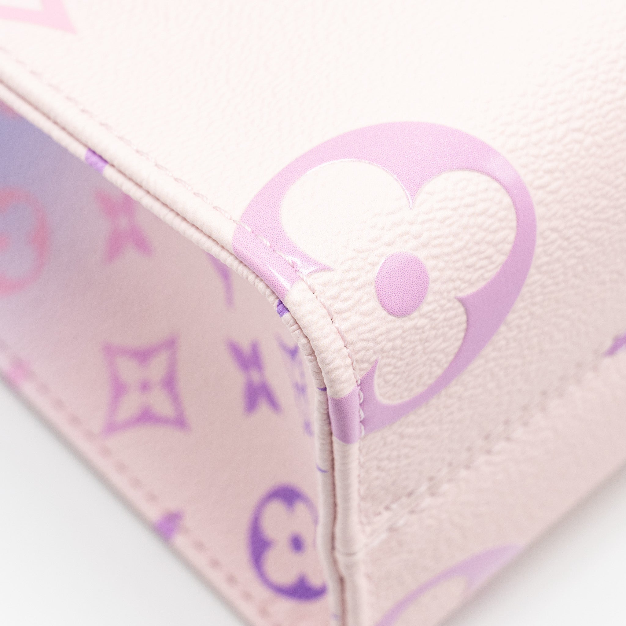 LOUIS VUITTON ONTHEGO PM CALFSKIN SUNRISE PASTEL MULTICOLOUR PINK / PURPLE GHW