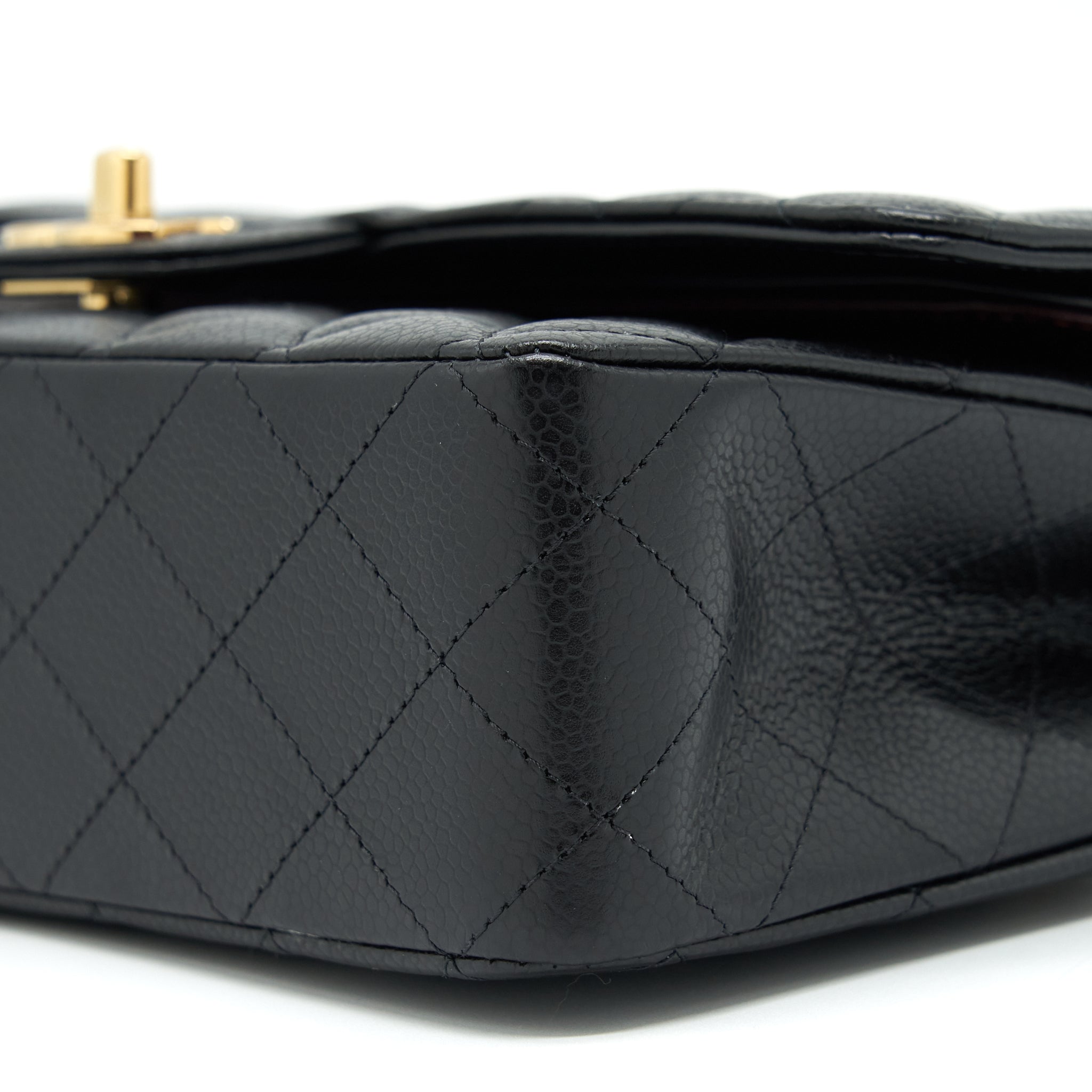CHANEL MEDIUM CLASSIC DOUBLE FLAP BAG CAVIAR BLACK GHW (MICROCHIP)
