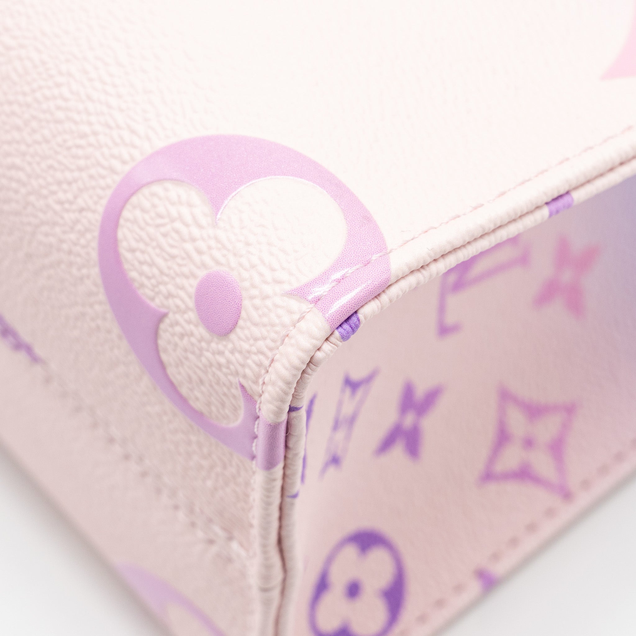 LOUIS VUITTON ONTHEGO PM CALFSKIN SUNRISE PASTEL MULTICOLOUR PINK / PURPLE GHW