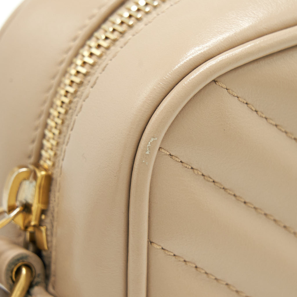 SAINT LAURENT LOU CAMERA BAG CALFSKIN DARK BEIGE GHW