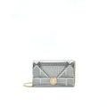 DIOR DIORAMA WALLET ON CHAIN METALLIC SILVER GHW