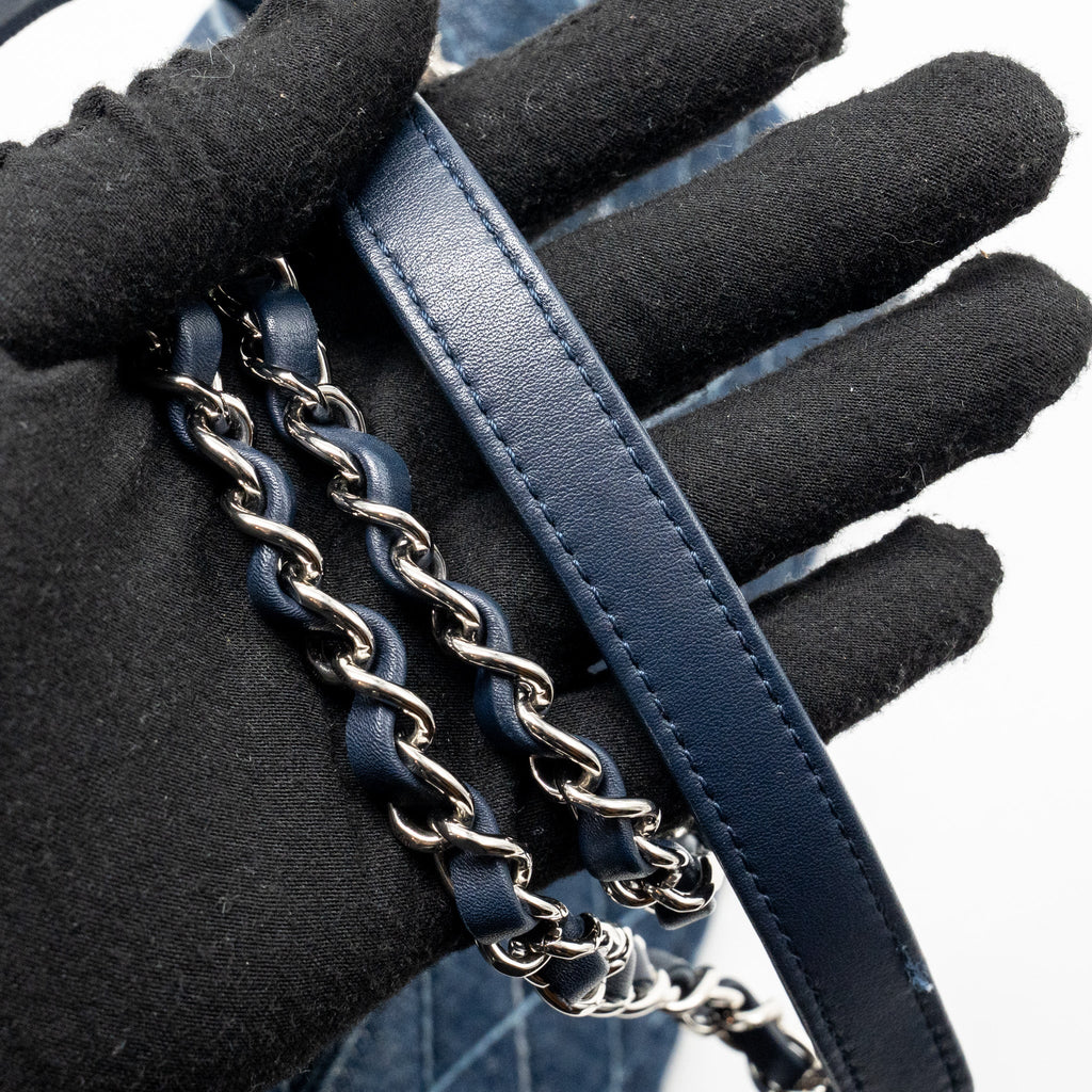 CHANEL MEDIUM COCO HANDLE DENIM/LEATHER BLUE SHW