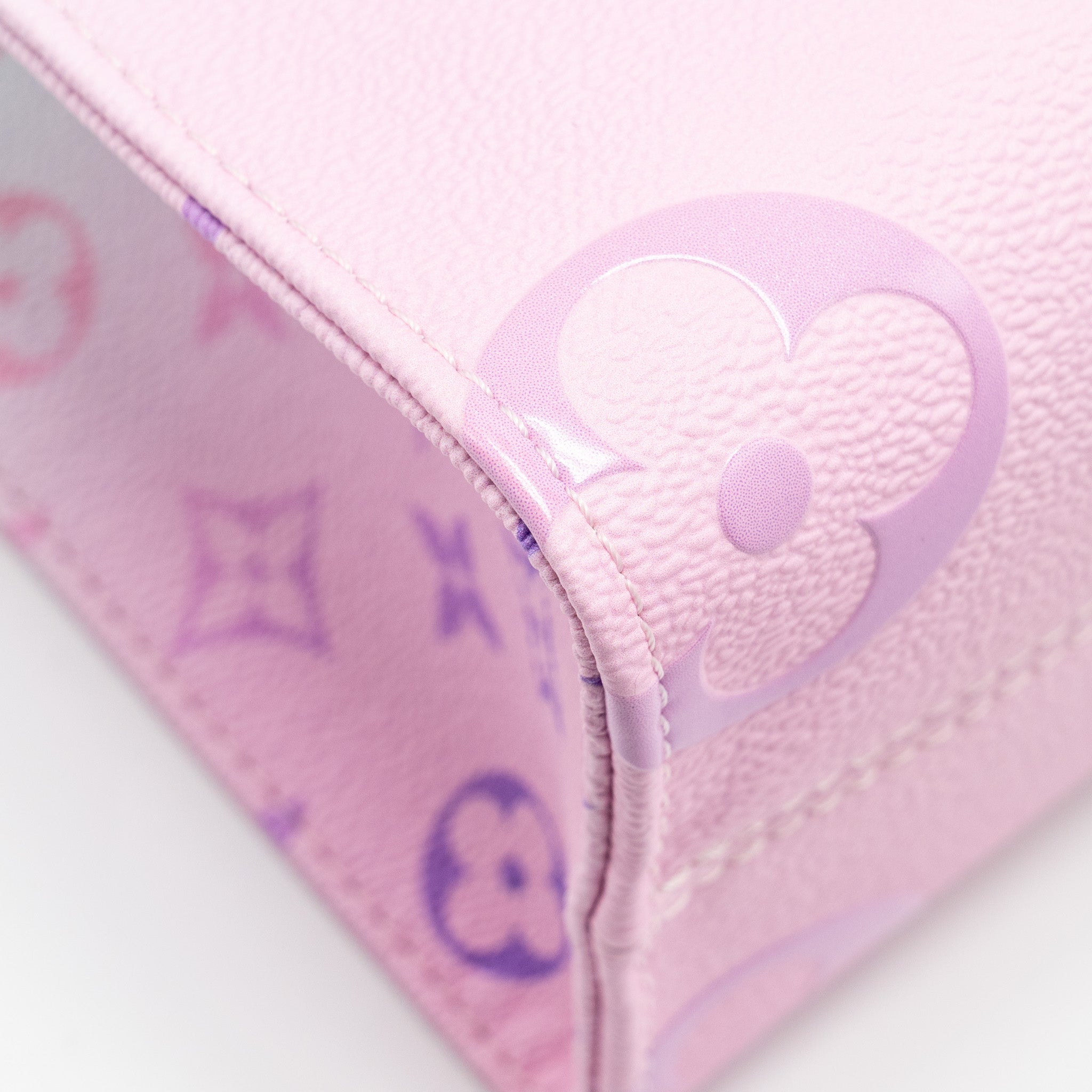 LOUIS VUITTON ONTHEGO PM CALFSKIN SUNRISE PASTEL MULTICOLOUR PINK / PURPLE GHW