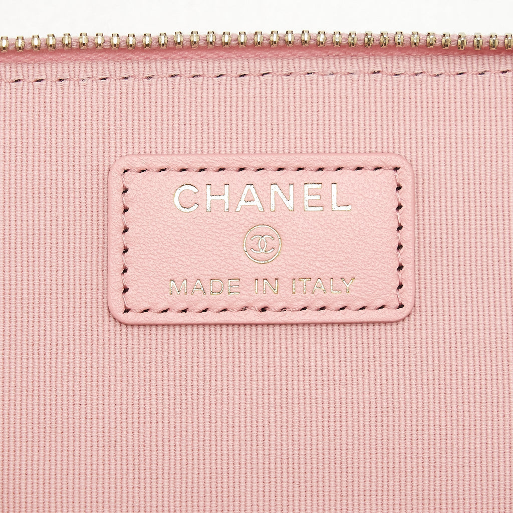 CHANEL 22C LONG VANITY WITH CHAIN CAVIAR LIGHT PINK LGHW