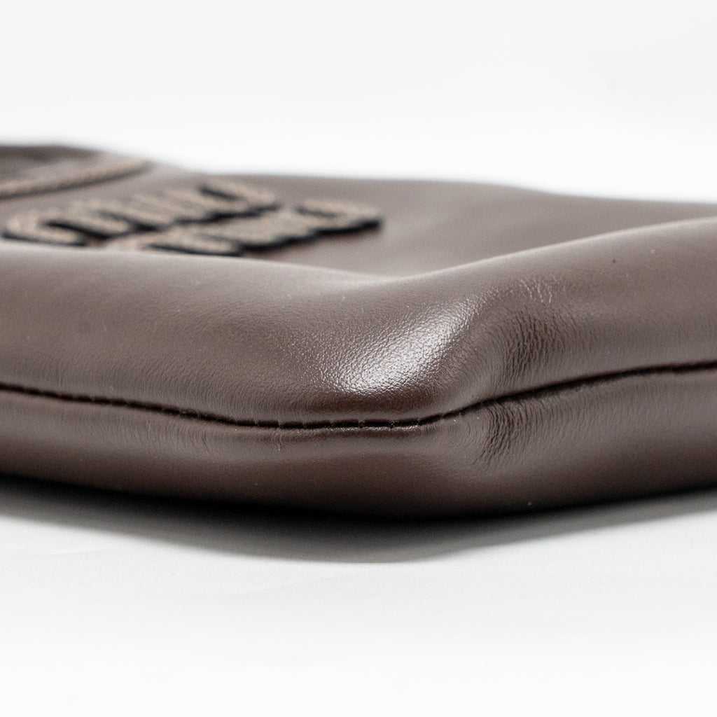 MIU MIU MINI IVY LEATHER BAG DARK BROWN GHW