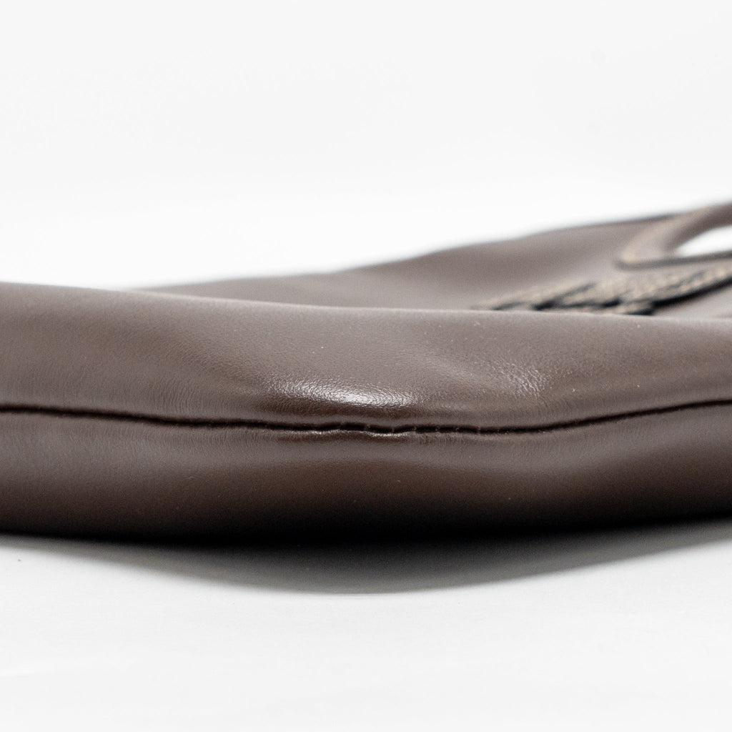MIU MIU MINI IVY LEATHER BAG DARK BROWN GHW
