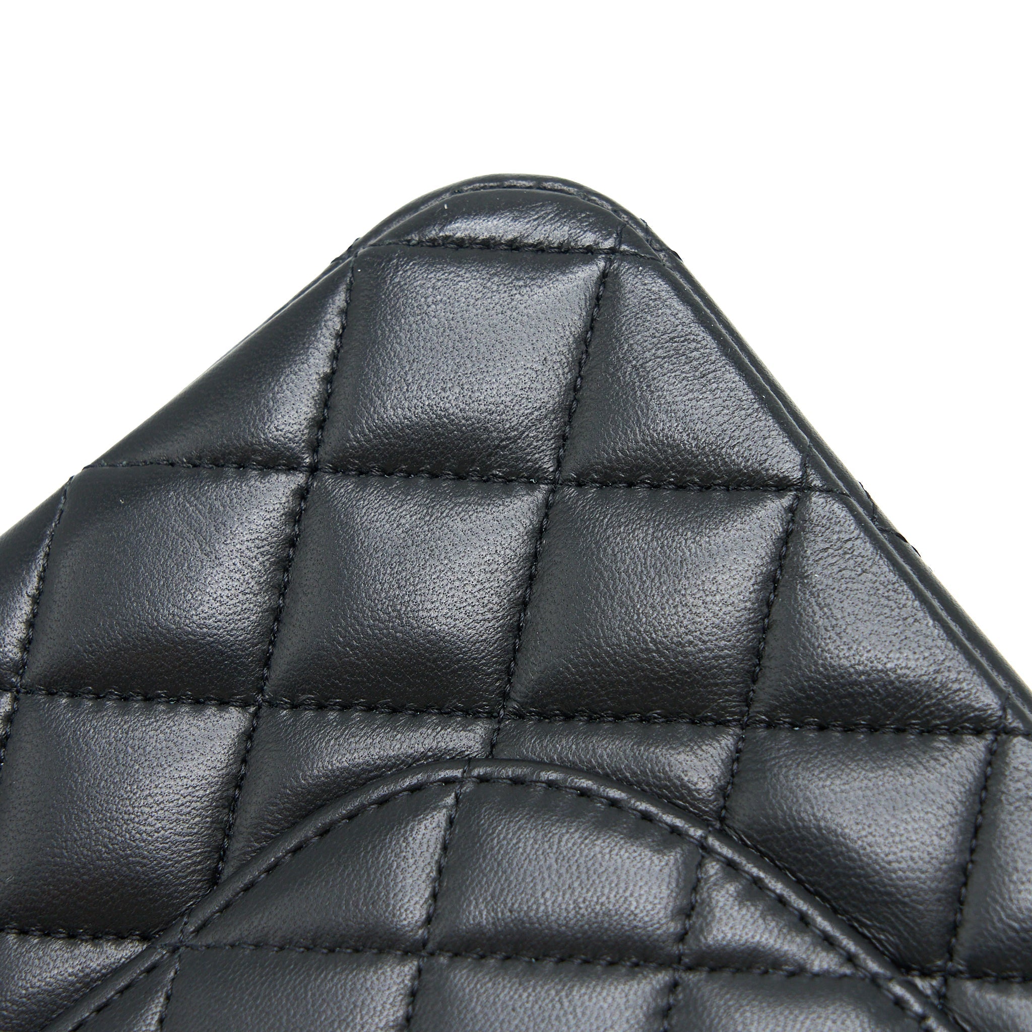 CHANEL MEDIUM CLASSIC FLAP BAG LAMBSKIN BLACK RGHW (MICROCHIP)