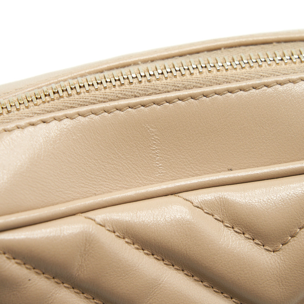 SAINT LAURENT LOU CAMERA BAG CALFSKIN DARK BEIGE GHW