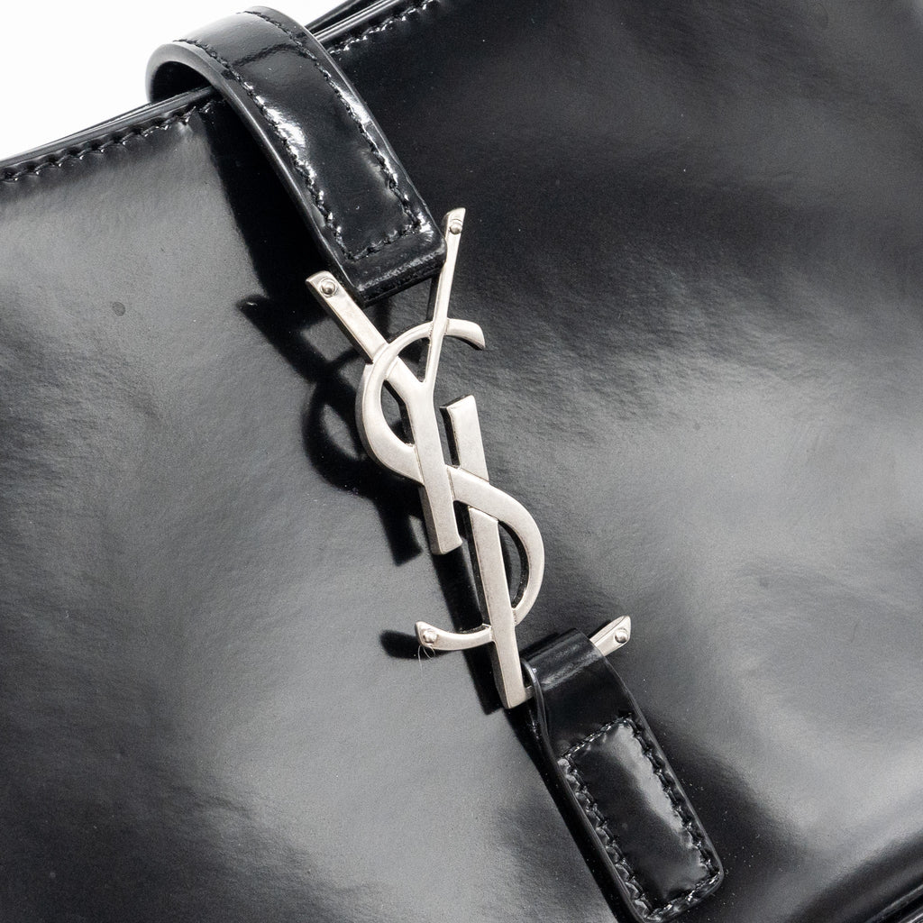 SAINT LAURENT LE 5 A 7 SHINY CALFSKIN BLACK SHW