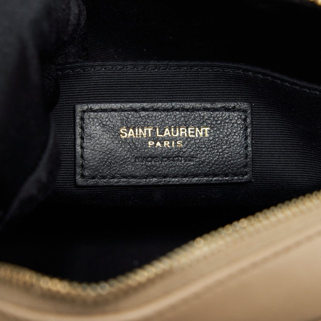 SAINT LAURENT LOU CAMERA BAG CALFSKIN DARK BEIGE GHW