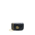 GUCCI GG MARMONT SUPER MINI BAG CALFSKIN BLACK GHW