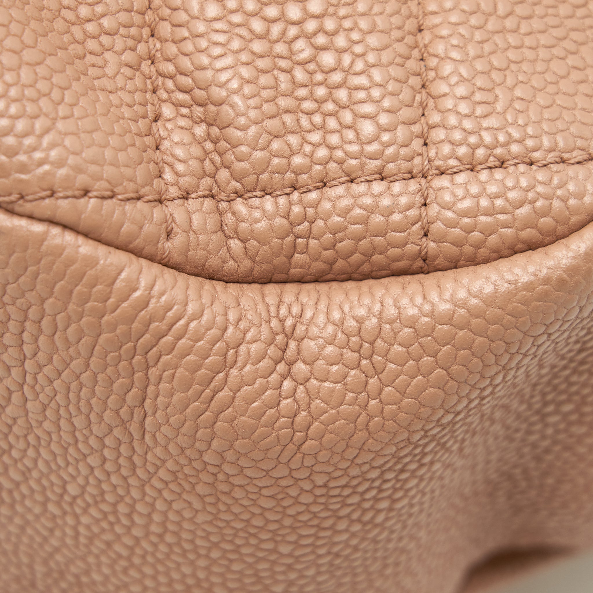 CHANEL ROUND FLAP BAG CAVIAR DARK BEIGE GHW