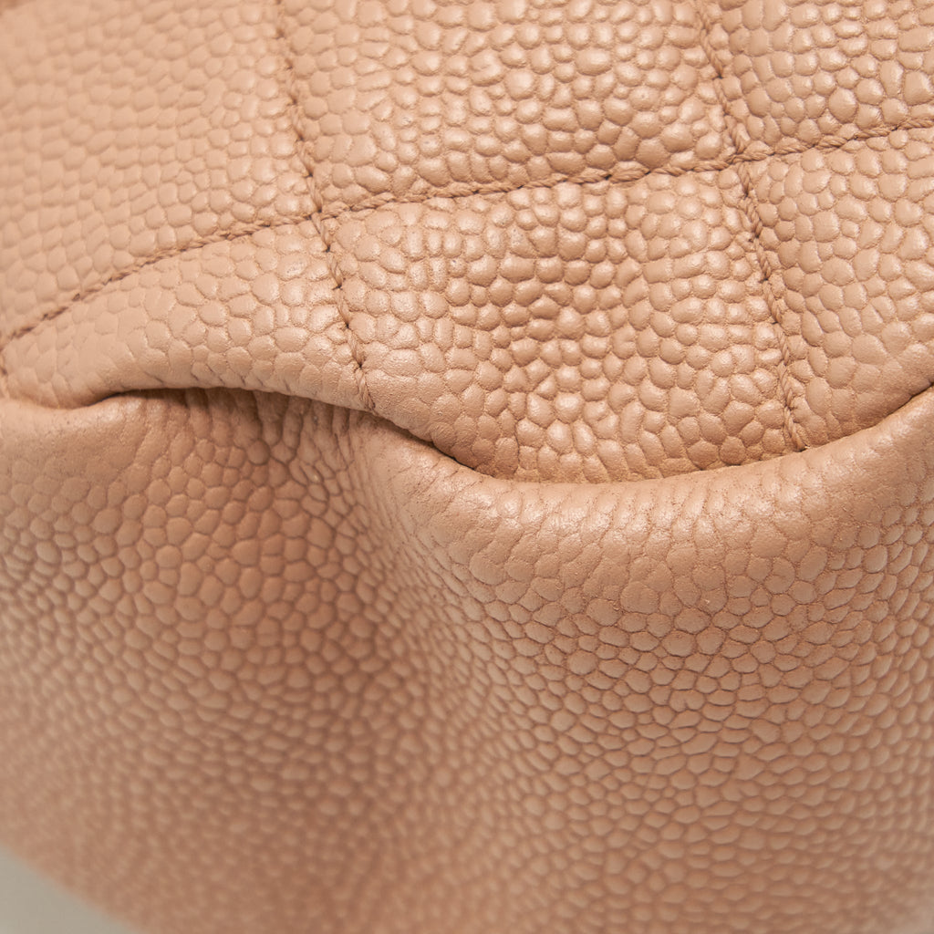 CHANEL ROUND FLAP BAG CAVIAR DARK BEIGE GHW