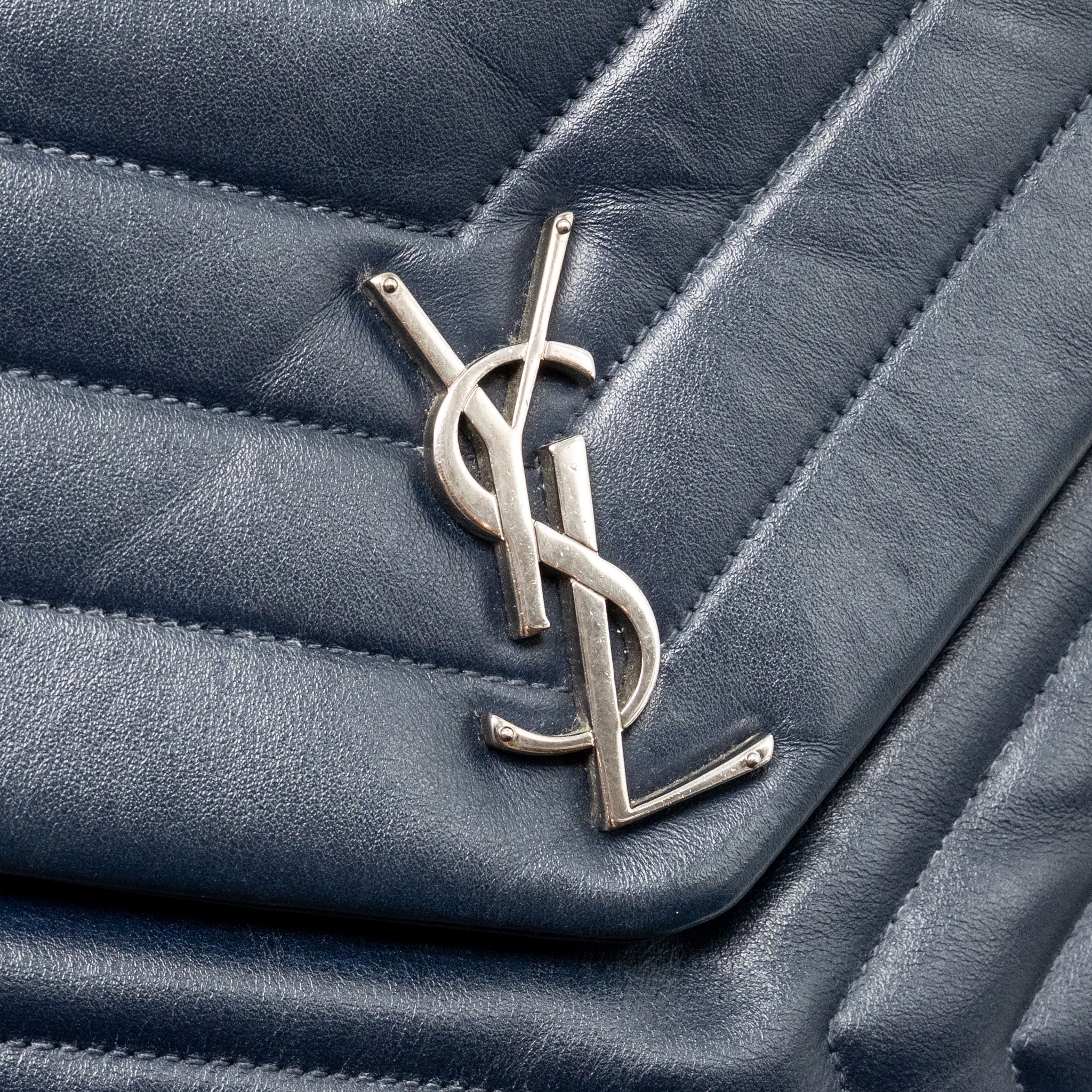 SAINT LAURENT/YSL MEDIUM LOU LOU BAG CALFSKIN DARK BLUE SHW
