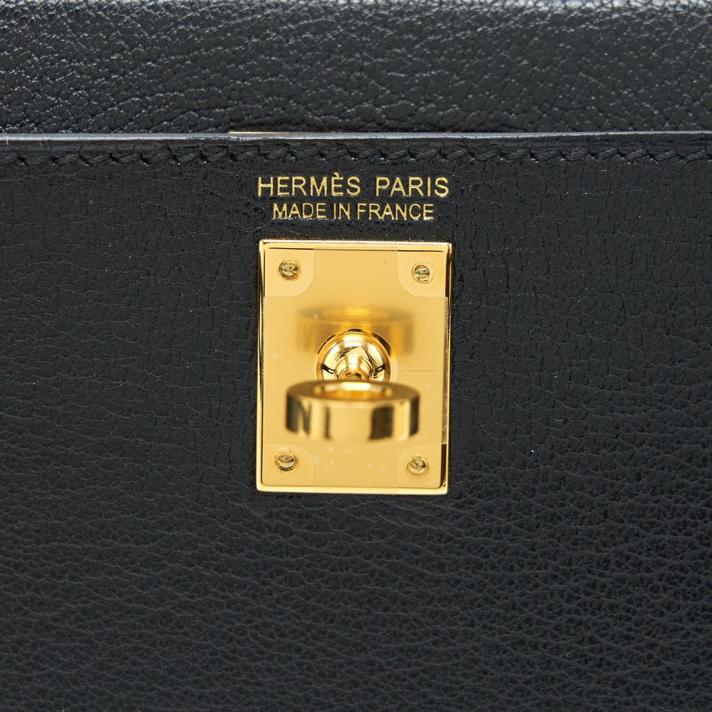 HERMES MINI KELLY 20CM CHÈVRE CHAMKILA BLACK GHW