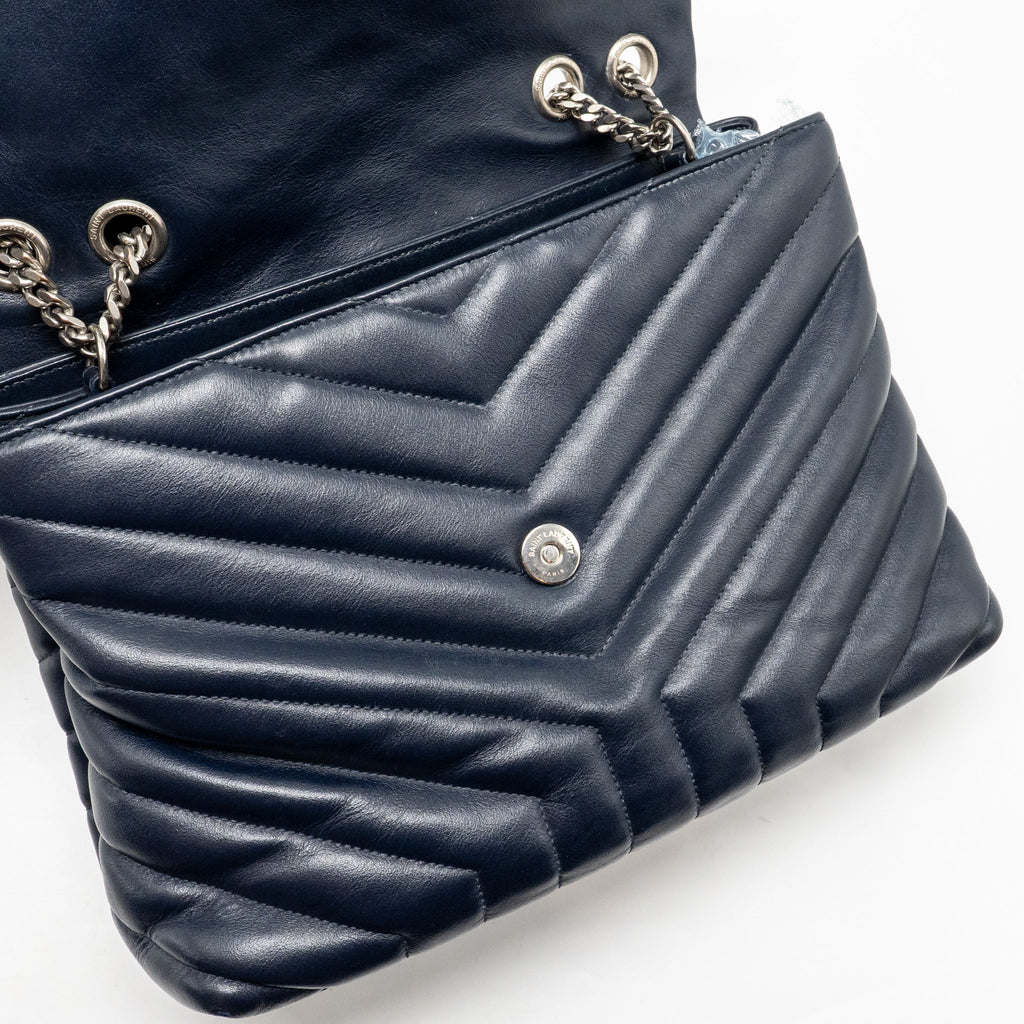 SAINT LAURENT/YSL MEDIUM LOU LOU BAG CALFSKIN DARK BLUE SHW