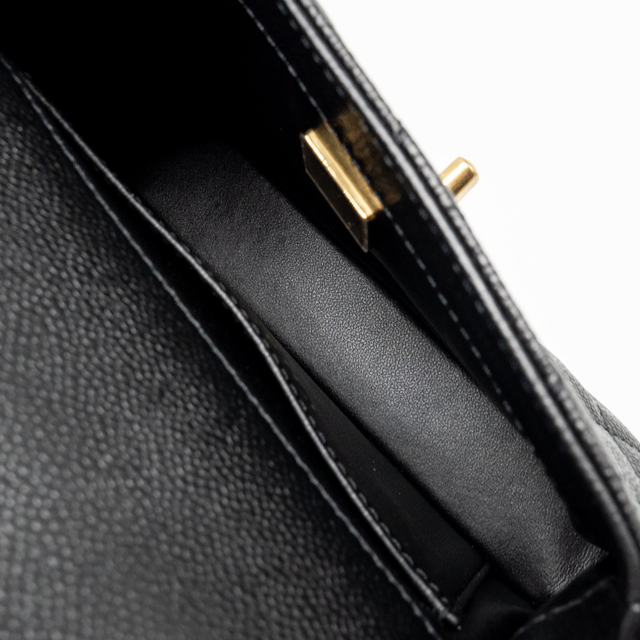 CHANEL COCO LOVE FLAP BAG ADJUSTABLE CHAIN CAVIAR BLACK GHW (MICROCHIP)