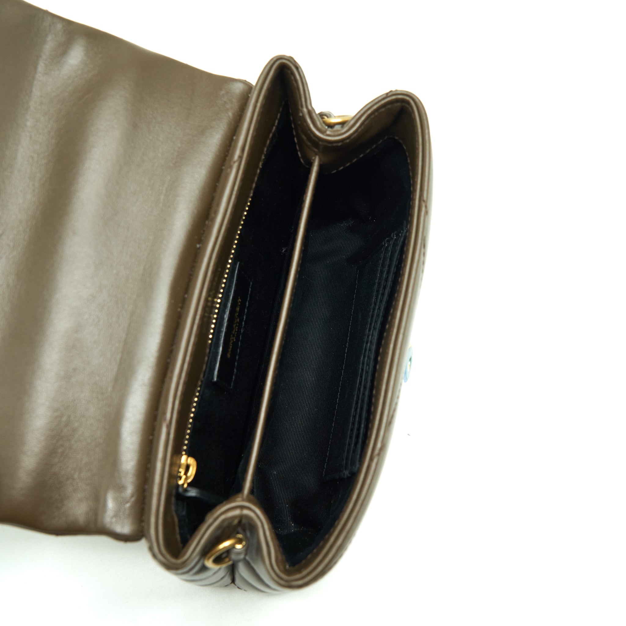 SAINT LAURENT/ YSL LOU LOU BAG BROWN GHW