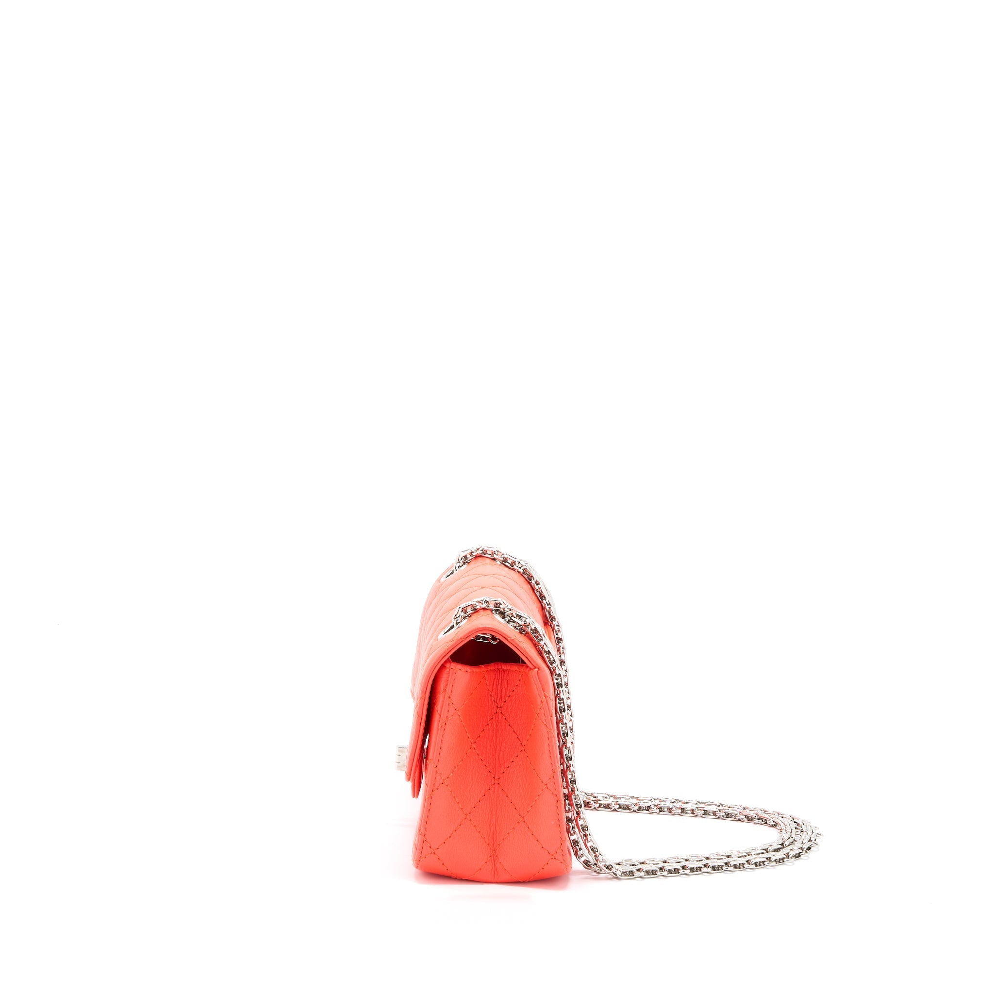 CHANEL MINI 2.55 REISSUE FLAP BAG HOT ORANGE SHW
