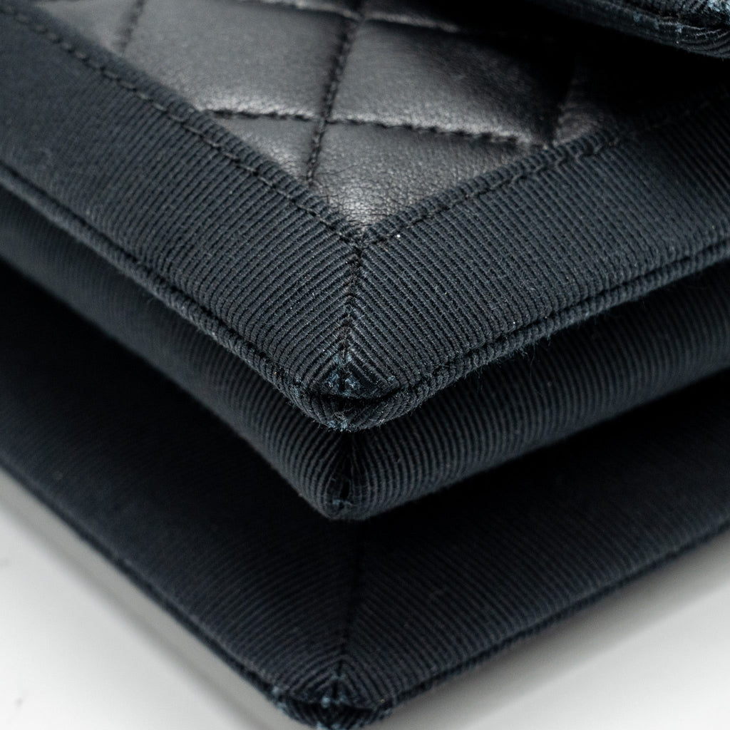 CHANEL QUILTED FLAP BAG LAMBSKIN/FABRIC SO BLACK