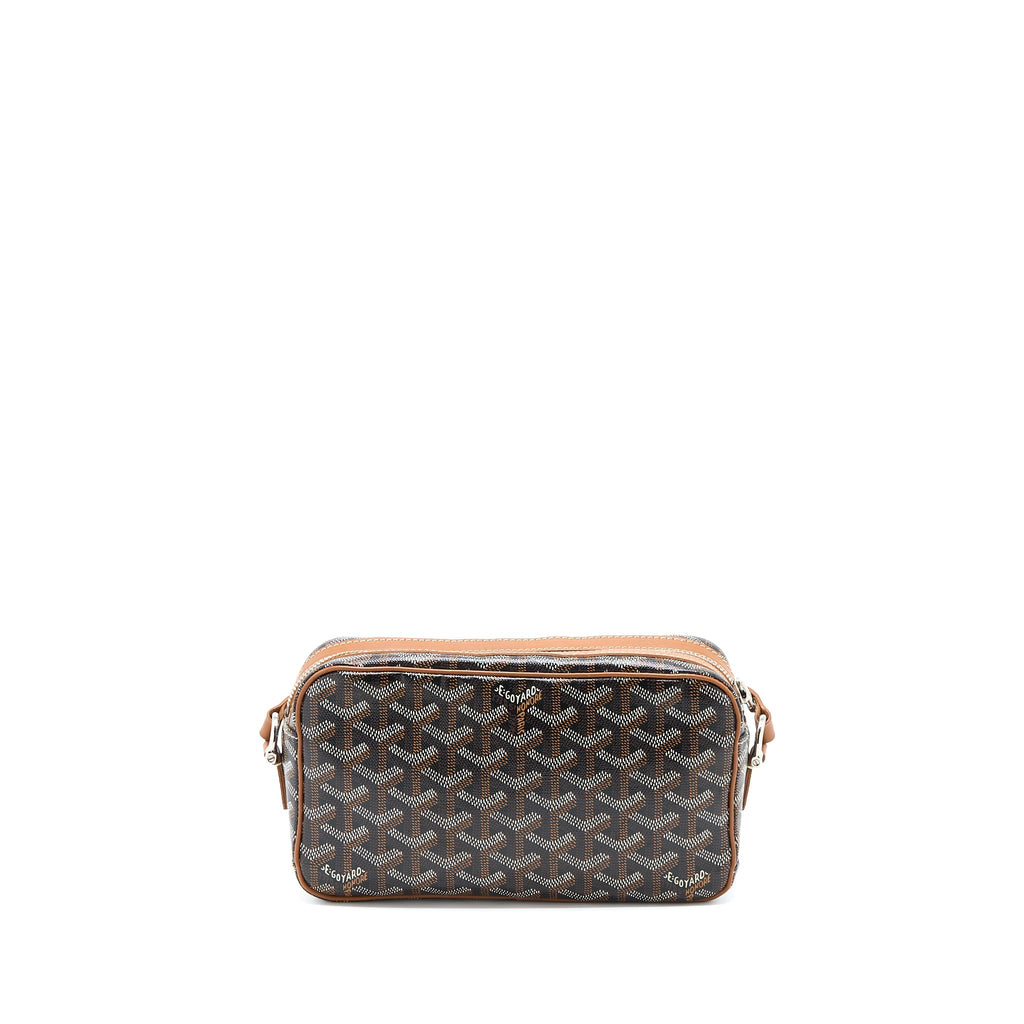 GOYARD CAP-VERT PM BAG CANVAS/ CALFSKIN BROWN/ BLACK SHW