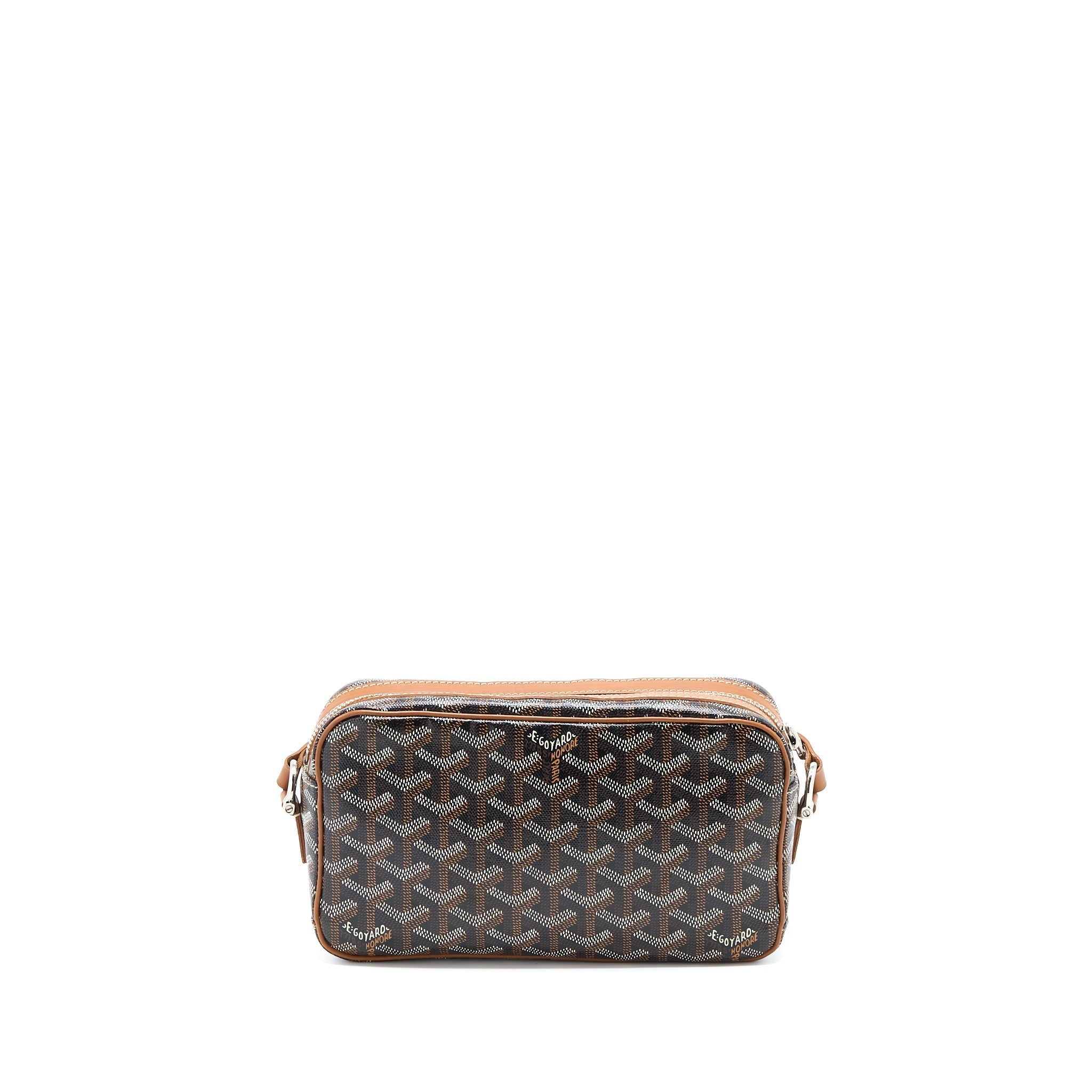 GOYARD CAP-VERT PM BAG CANVAS/ CALFSKIN BROWN/ BLACK SHW