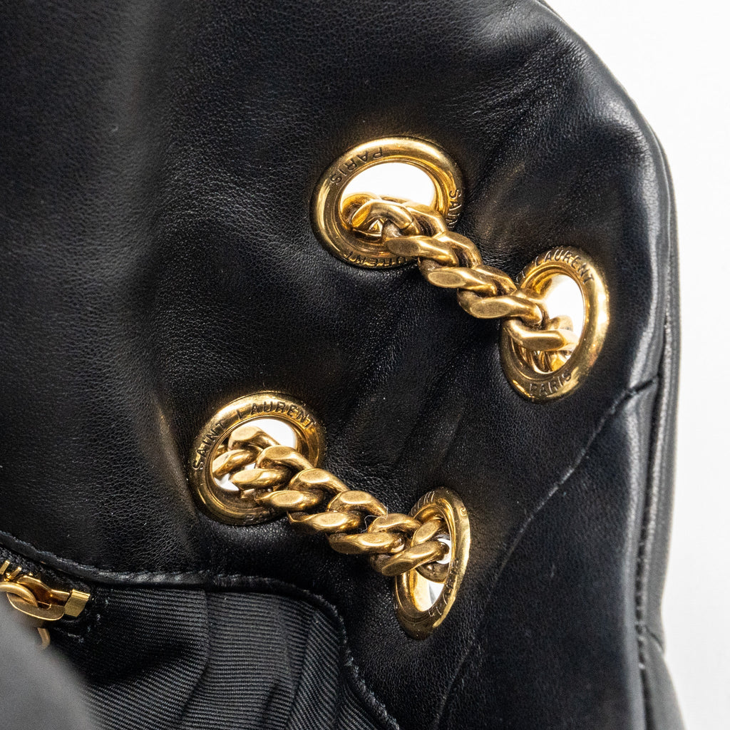 SAINT LAURENT/YSL SMALL PUFFER BAG NAPPA BLACK MULTICOLOUR HARDWARE