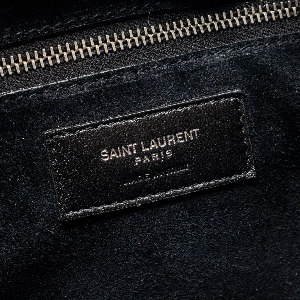 SAINT LAURENT LE 5 A 7 SHINY CALFSKIN BLACK SHW