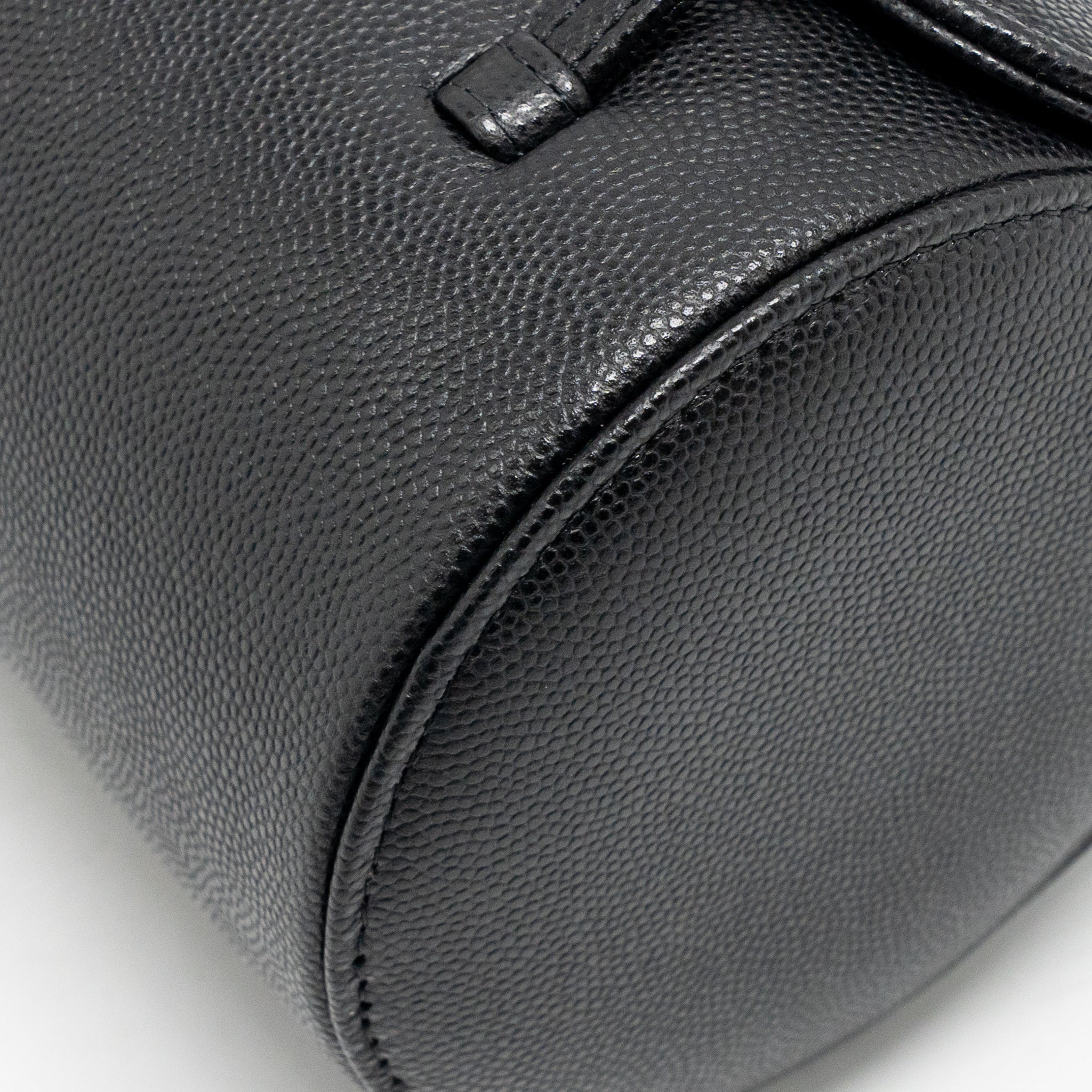 CHANEL 26P PREPPY BOWLING SHOULDER BAG CAVIAR BLACK GHW (MICROCHIP)