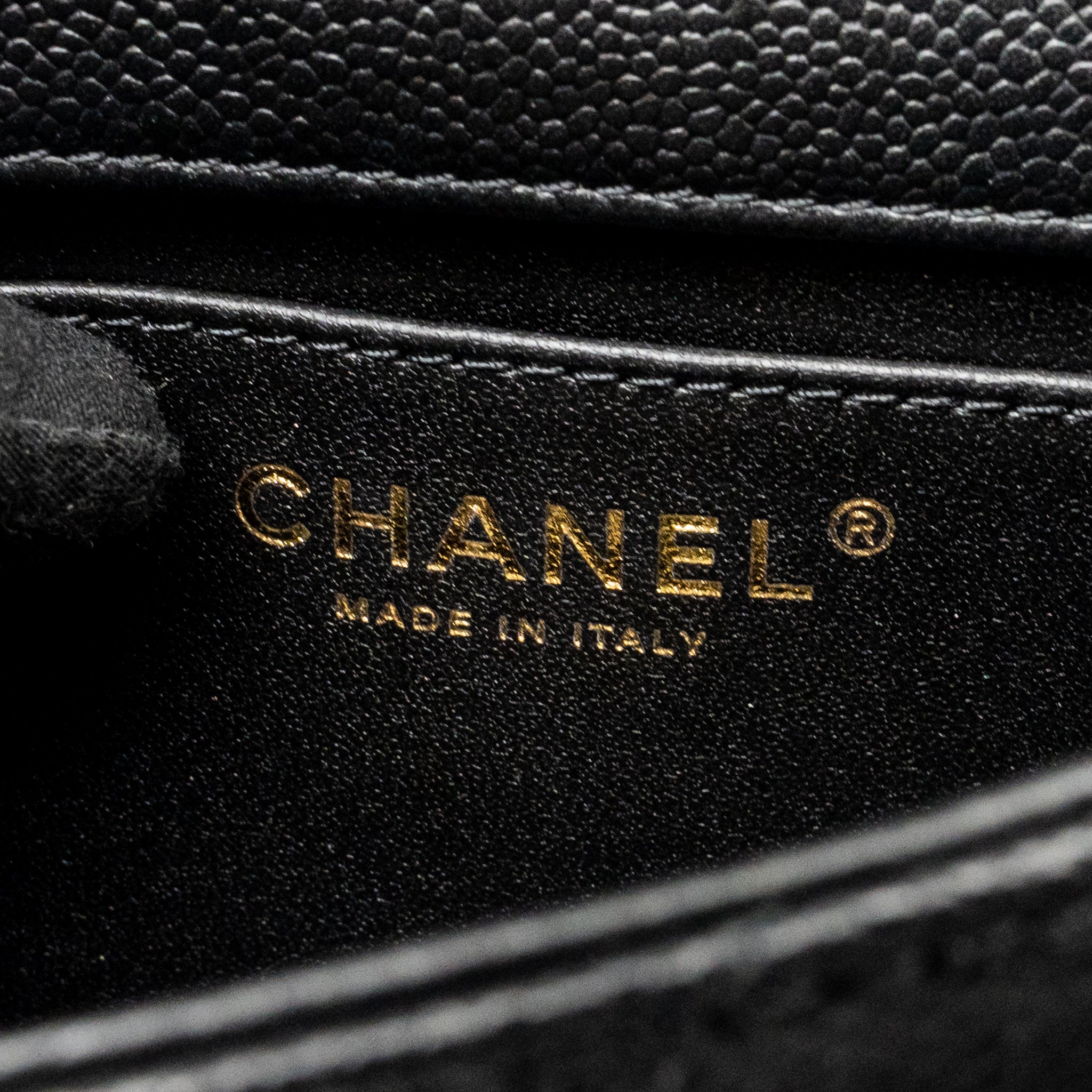 CHANEL COCO LOVE FLAP BAG ADJUSTABLE CHAIN CAVIAR BLACK GHW (MICROCHIP)