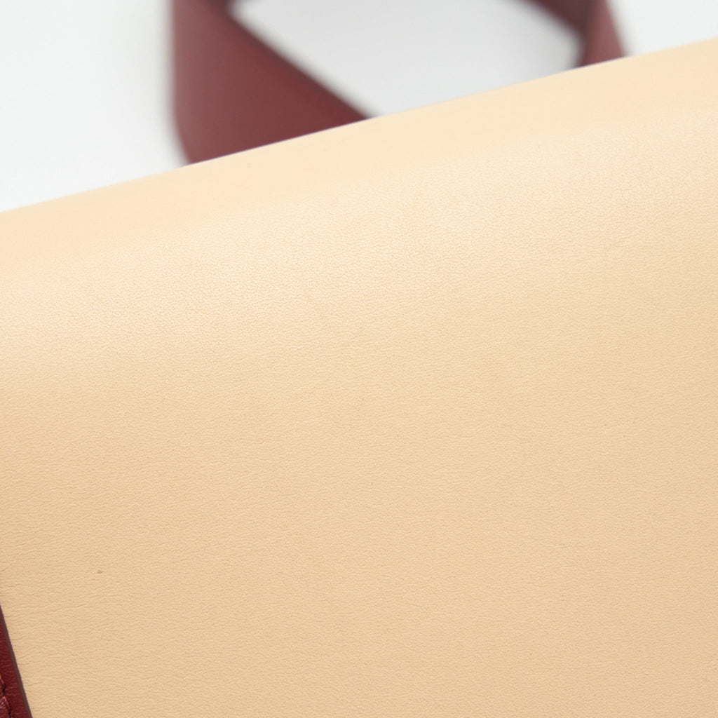 CELINE FRAME BAG DARK RED/LIGHT BEIGE GHW