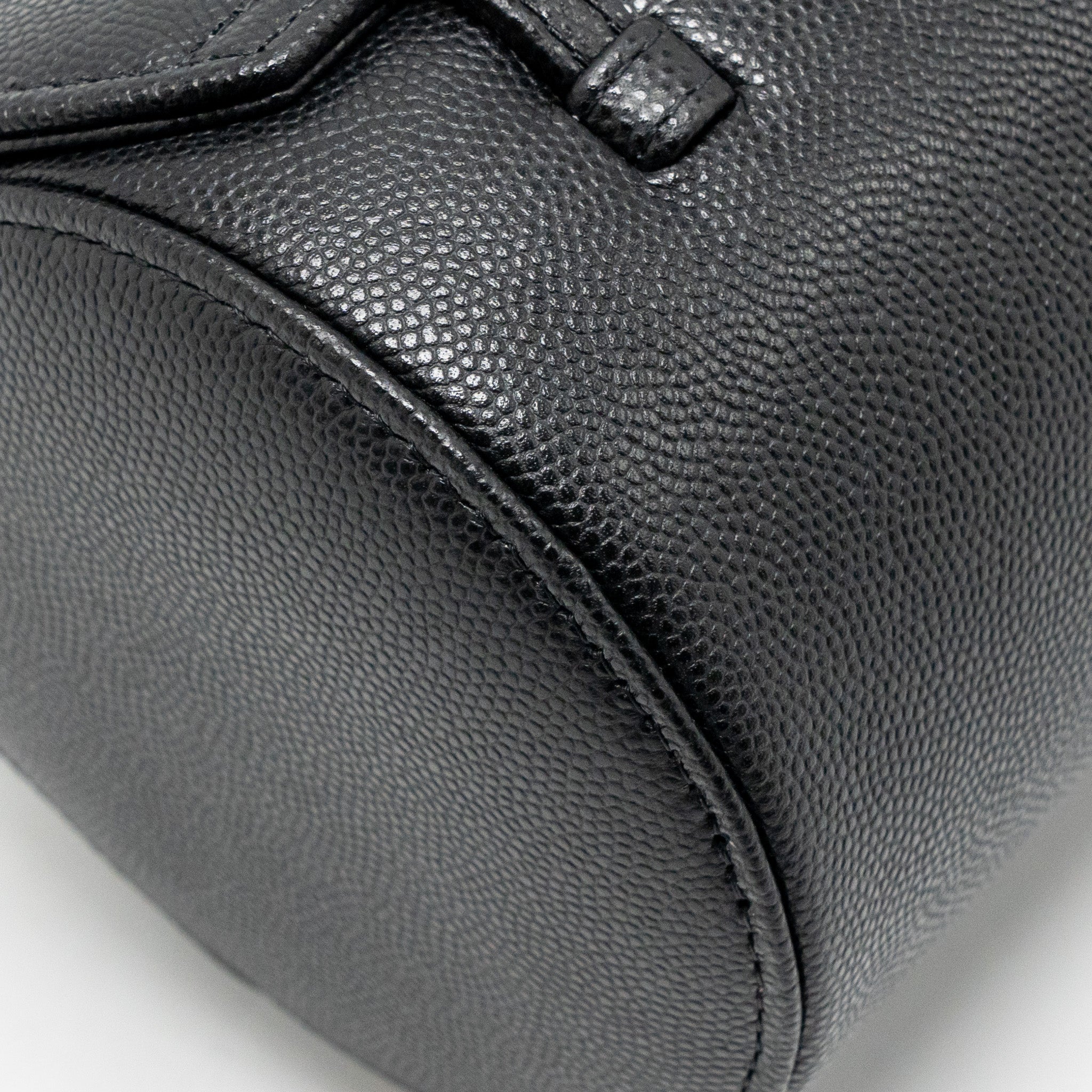 CHANEL 26P PREPPY BOWLING SHOULDER BAG CAVIAR BLACK GHW (MICROCHIP)