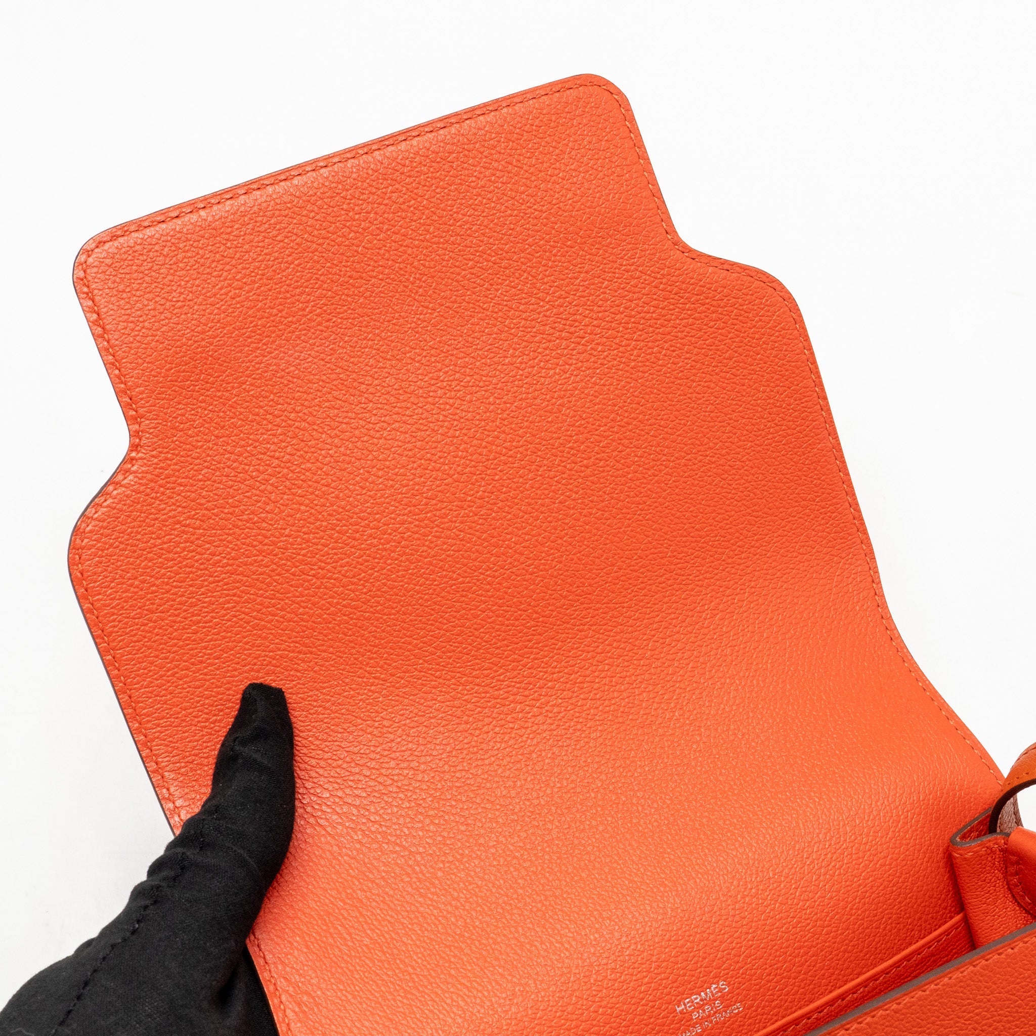 HERMES MINI ROULIS EVERCOLOR BICOLOR CAPUCINE/TERRE BATTUE SHW