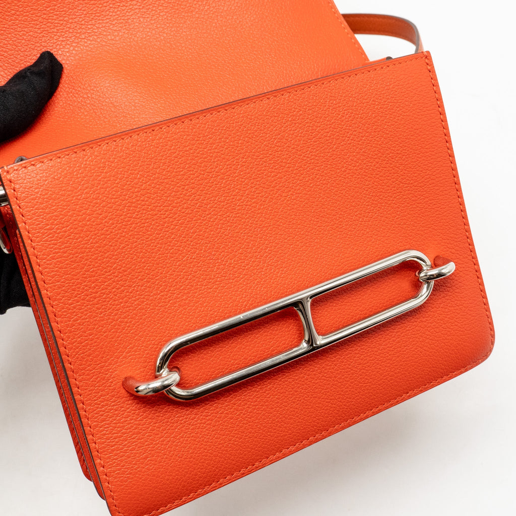 HERMES MINI ROULIS EVERCOLOR BICOLOR CAPUCINE/TERRE BATTUE SHW