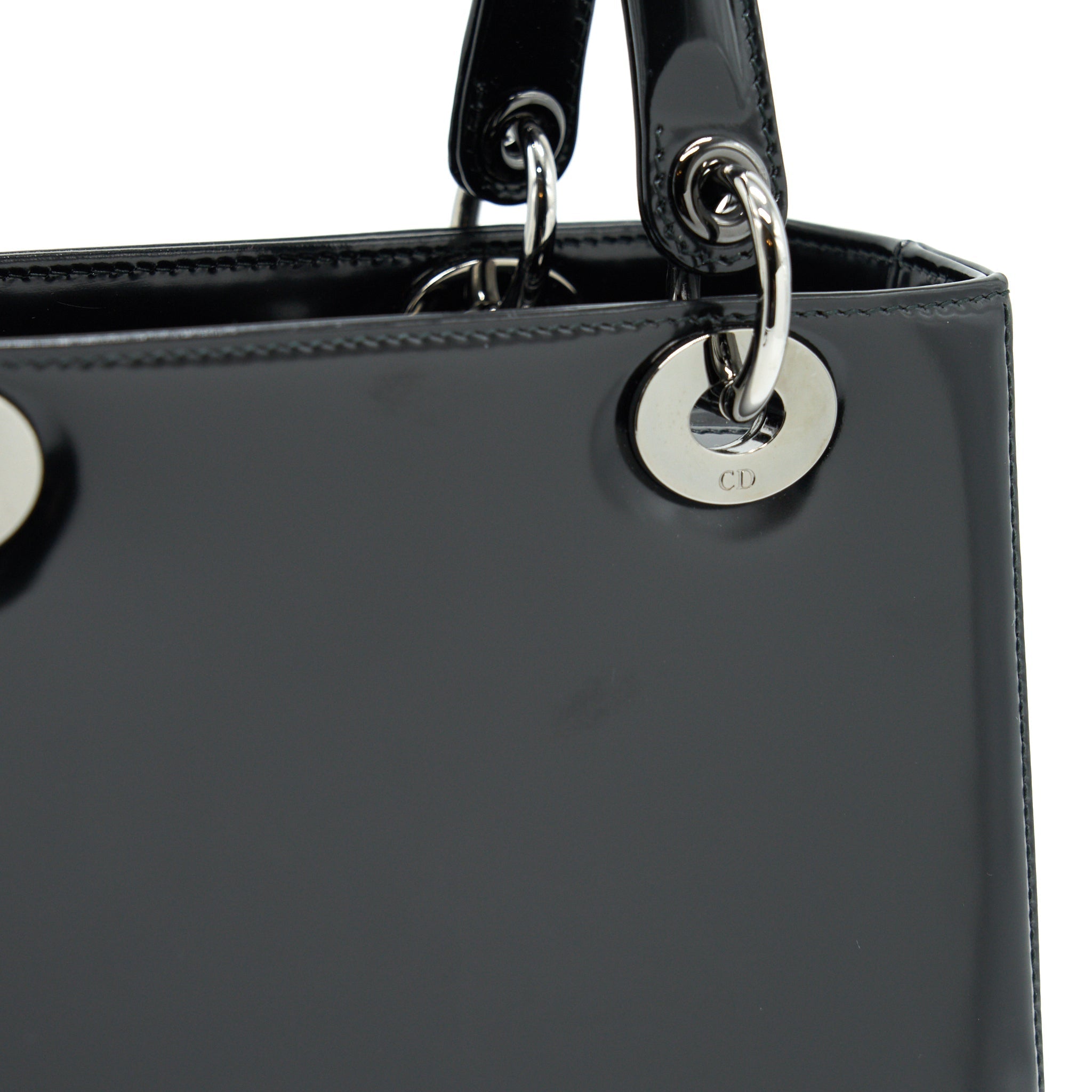 CHRISTIAN DIOR MEDIUM LADY DIOR CALFSKIN IN BLACK BHW