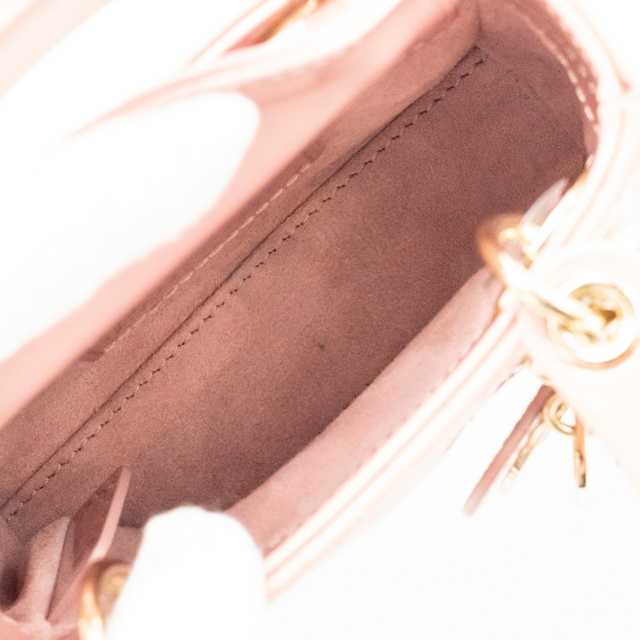 DIOR MICRO LADY DIOR PATENT LEATHER DARK PINK LGHW
