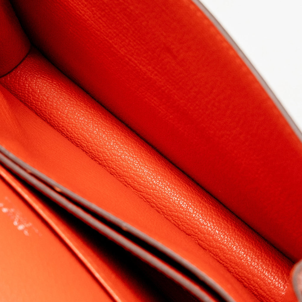 HERMES MINI ROULIS EVERCOLOR BICOLOR CAPUCINE/TERRE BATTUE SHW