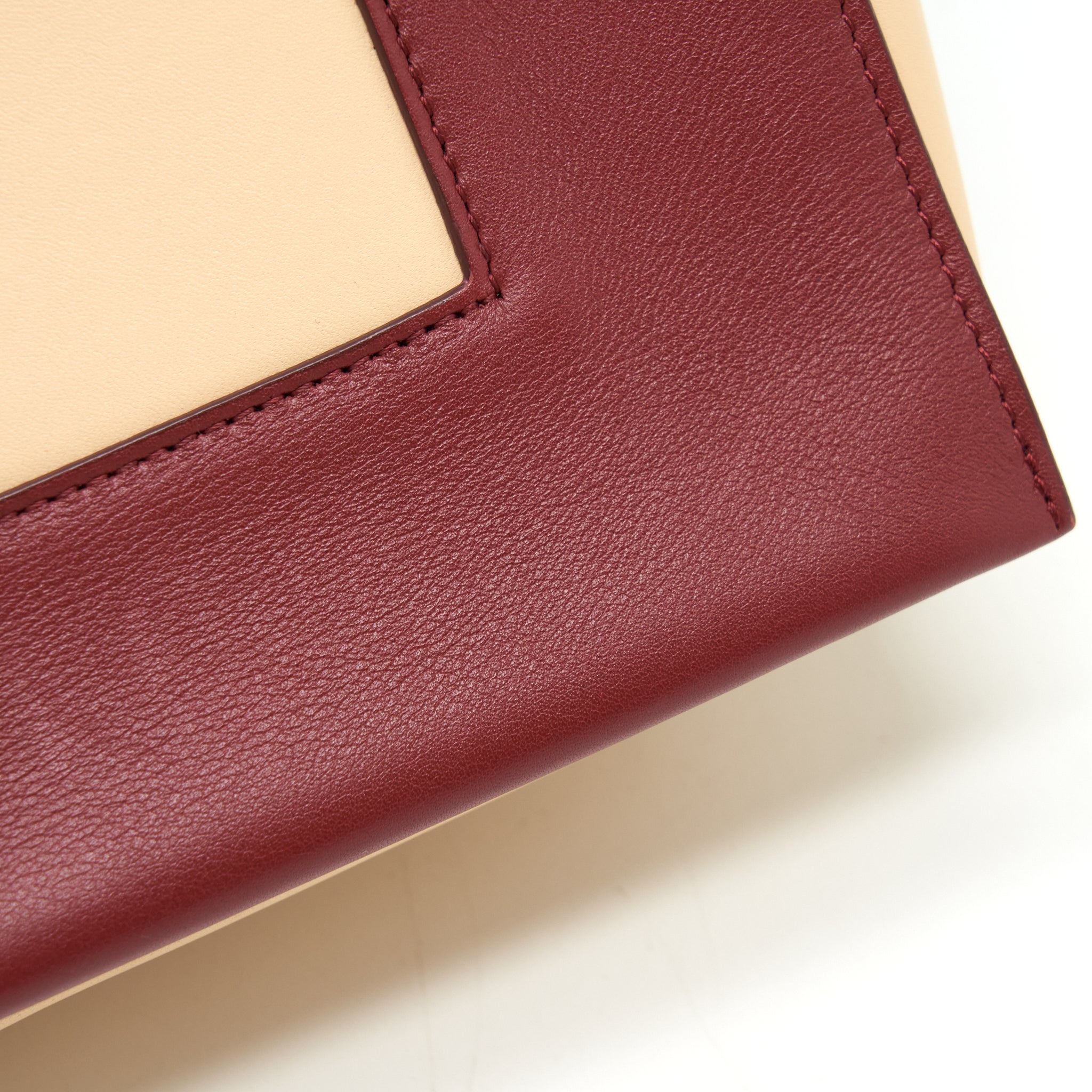 CELINE FRAME BAG DARK RED/LIGHT BEIGE GHW